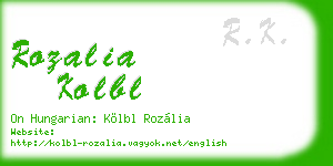 rozalia kolbl business card